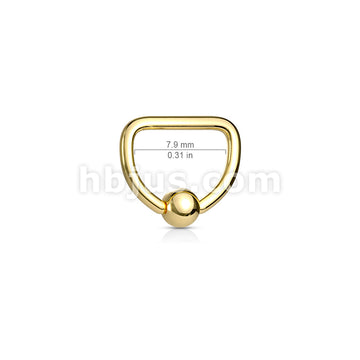 D Shaped PVD Plate Over 316L Surgical Steel Captive Bead Ring - Image 7