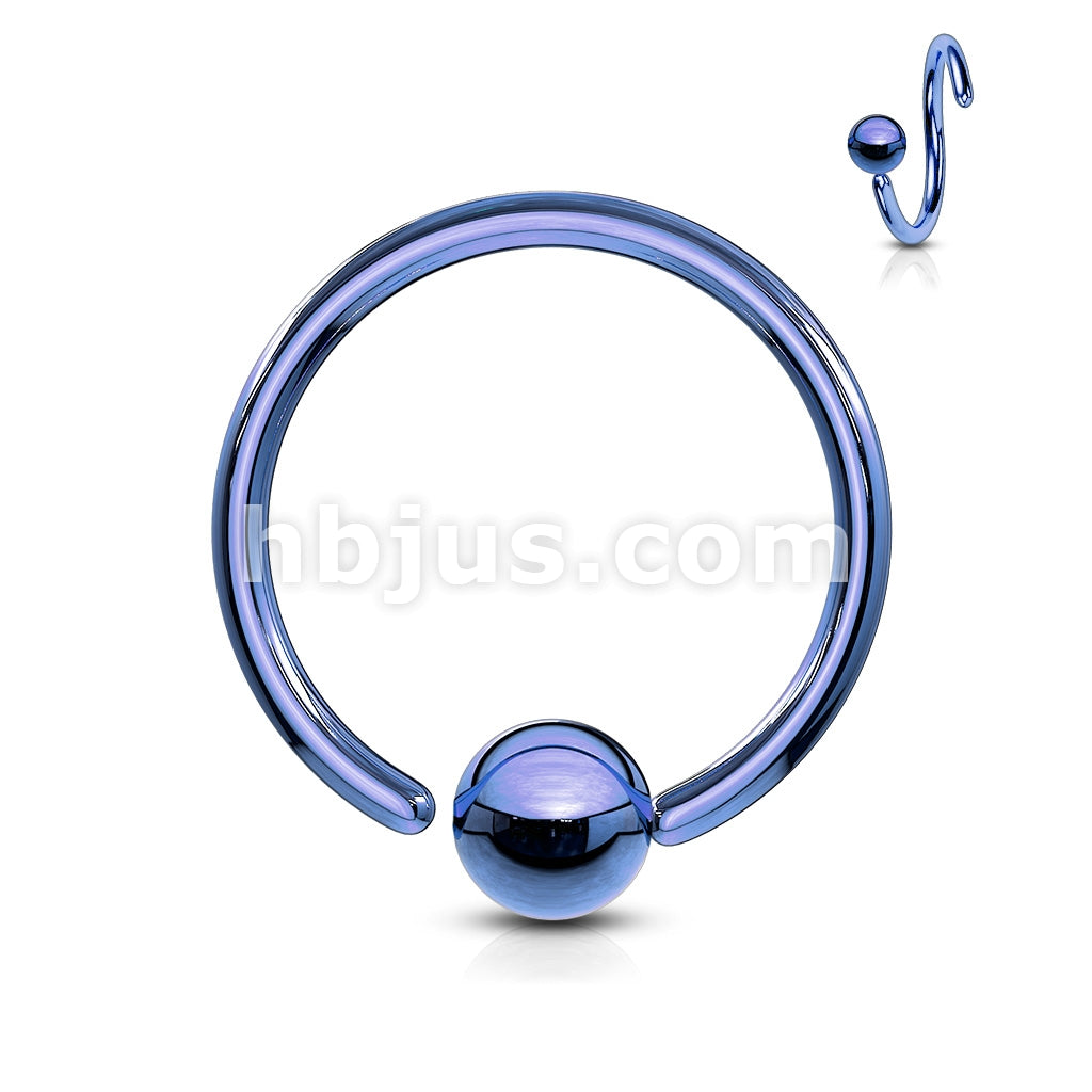 One Side Fixed Ball Ring IP Over 316L Surgical Steel For Ear Cartilag,... - Image 3