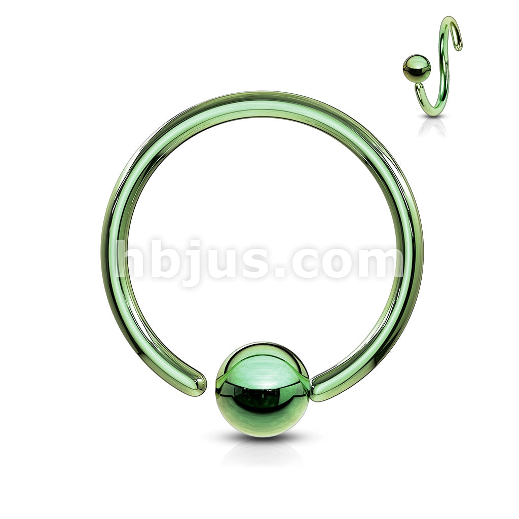One Side Fixed Ball Ring IP Over 316L Surgical Steel For Ear Cartilag,... - Image 4