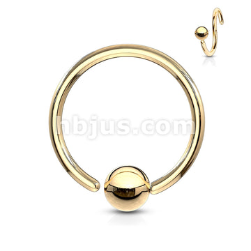 One Side Fixed Ball Ring IP Over 316L Surgical Steel For Ear Cartilag,... - Image 5