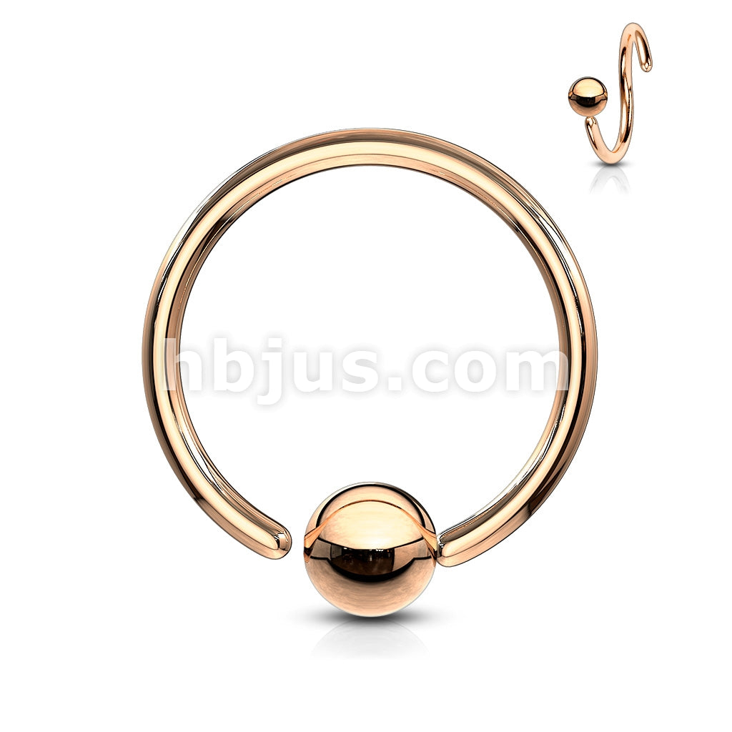 One Side Fixed Ball Ring IP Over 316L Surgical Steel For Ear Cartilag,... - Image 8