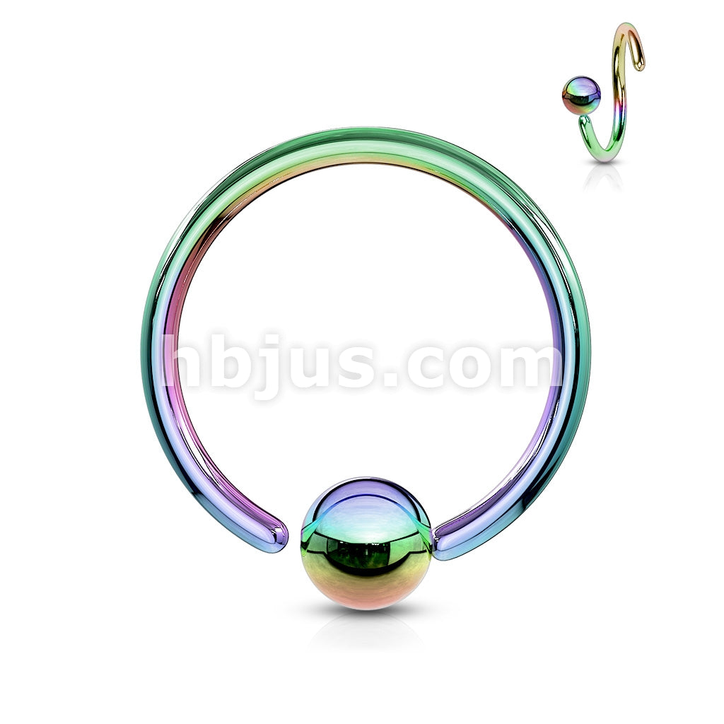 One Side Fixed Ball Ring IP Over 316L Surgical Steel For Ear Cartilag,... - Image 9