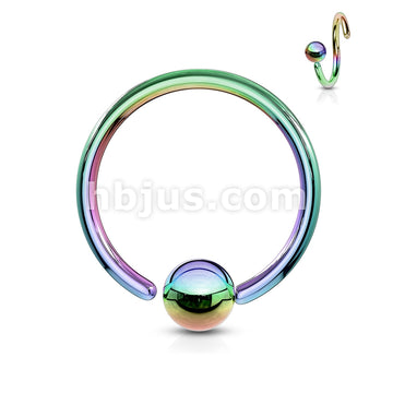 One Side Fixed Ball Ring IP Over 316L Surgical Steel For Ear Cartilag,... - Image 9