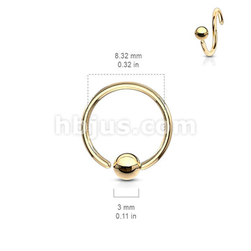 One Side Fixed Ball Ring IP Over 316L Surgical Steel For Ear Cartilag,... - Image 10