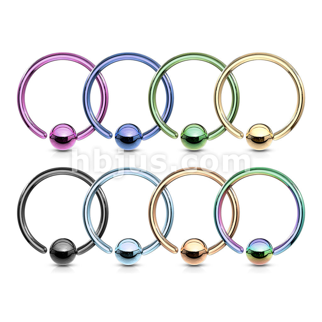 One Side Fixed Ball Ring IP Over 316L Surgical Steel For Ear Cartilag,... - Image 11