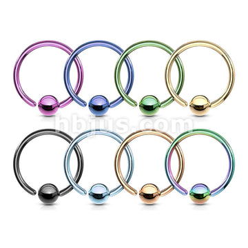 One Side Fixed Ball Ring IP Over 316L Surgical Steel For Ear Cartilag,... - Image 11