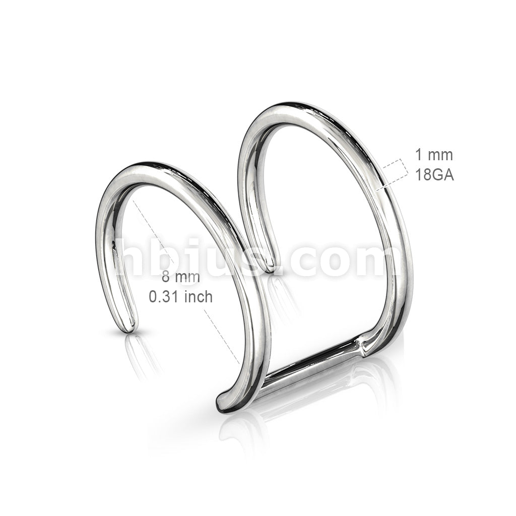 Double Closure Ring 316L Surgical Steel Fake Non-Piercing Cartilage... - Image 2