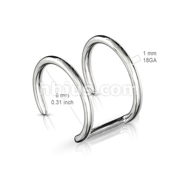 Double Closure Ring 316L Surgical Steel Fake Non-Piercing Cartilage... - Image 2