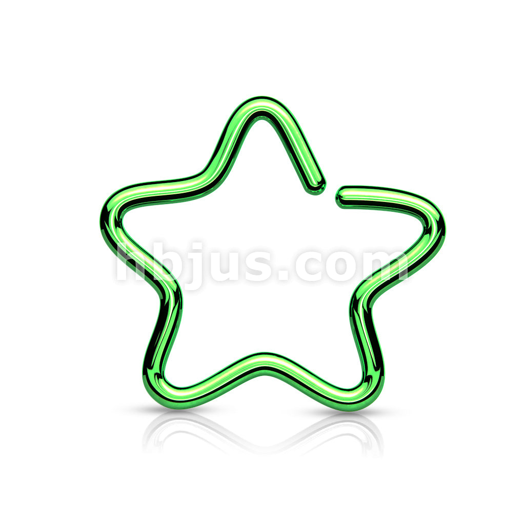 316L Surgical Steel Single Closure Star Ring Titanium IP Over 316L... - Image 4