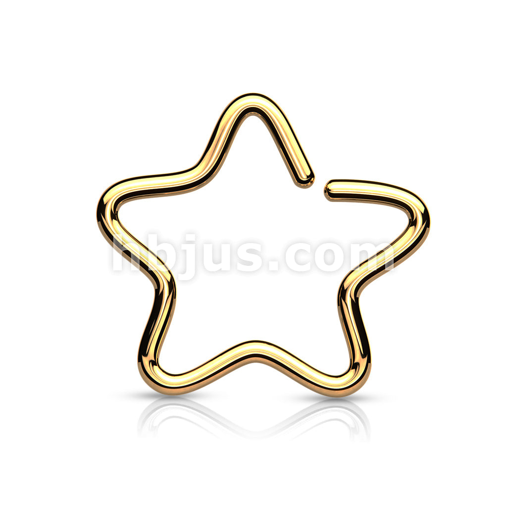 316L Surgical Steel Single Closure Star Ring Titanium IP Over 316L... - Image 5