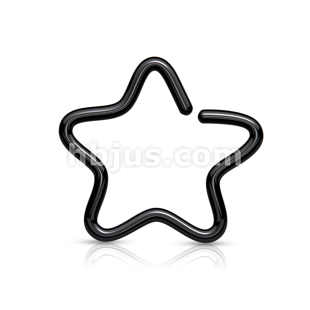 316L Surgical Steel Single Closure Star Ring Titanium IP Over 316L... - Image 6
