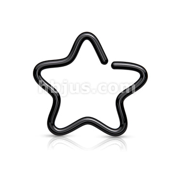316L Surgical Steel Single Closure Star Ring Titanium IP Over 316L... - Image 6