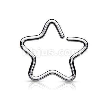 316L Surgical Steel Single Closure Star Ring Titanium IP Over 316L... - Image 7
