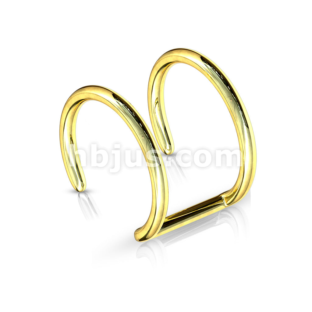 Double Closure Ring Titanium IP Over 316L Surgical Steel Fake... - Image 5