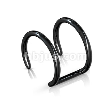 Double Closure Ring Titanium IP Over 316L Surgical Steel Fake... - Image 6