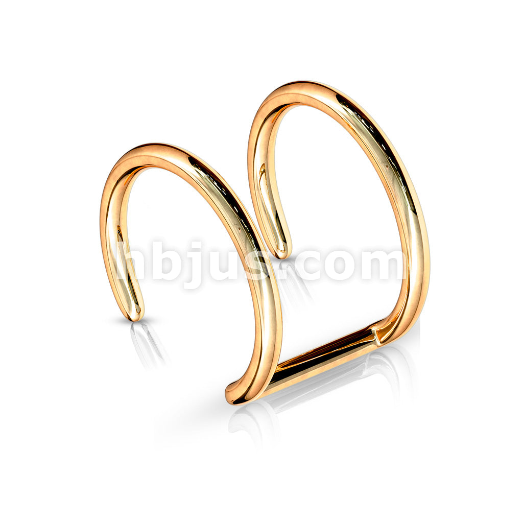 Double Closure Ring Titanium IP Over 316L Surgical Steel Fake... - Image 7