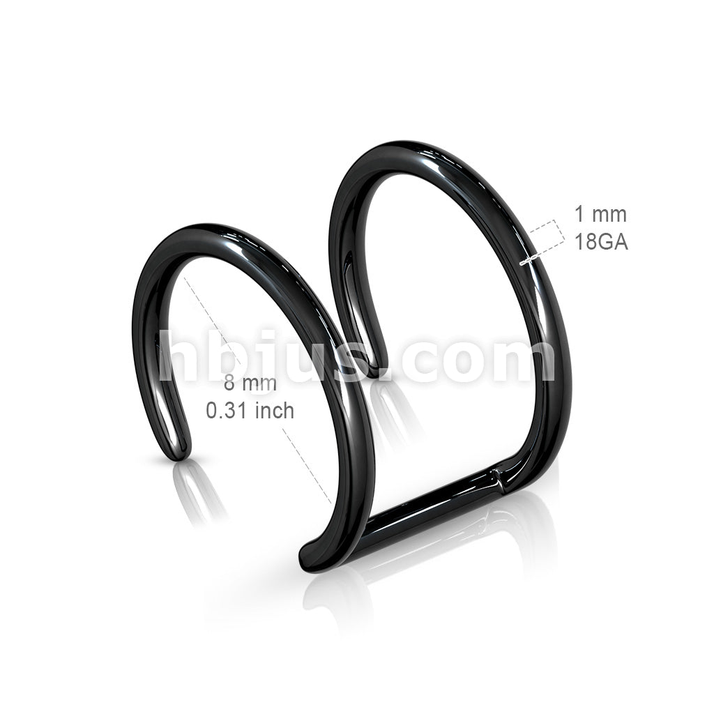 Double Closure Ring Titanium IP Over 316L Surgical Steel Fake... - Image 8