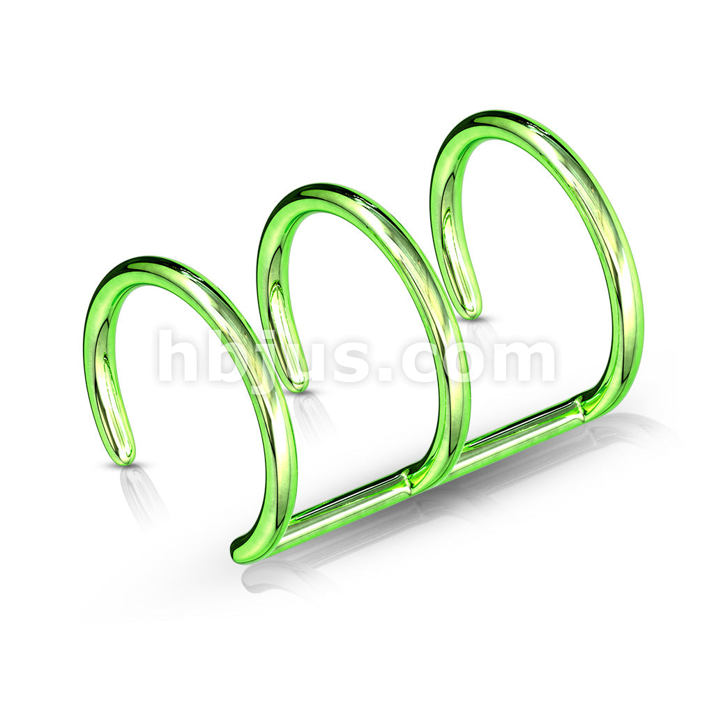 Triple Closure Ring Titanium IP Over 316L Surgical Steel Fake... - Image 4