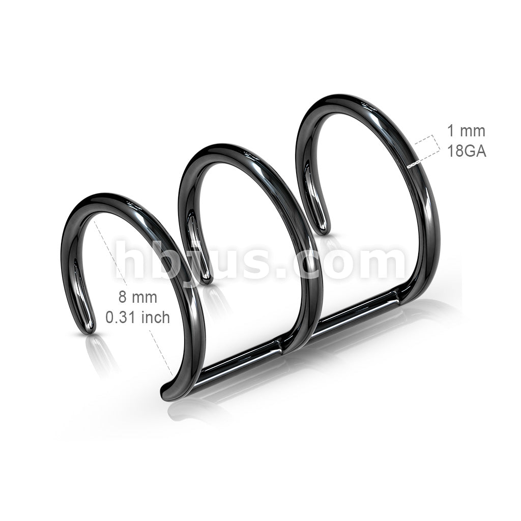Triple Closure Ring Titanium IP Over 316L Surgical Steel Fake... - Image 8