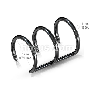 Triple Closure Ring Titanium IP Over 316L Surgical Steel Fake... - Image 8