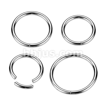 16G 316L S. Steel Segment Rings 80pc Pack (20pcs x 4 lengths, 5/16"~1/2") 