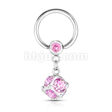316L Surgical Steel Dice Multi Gem Paved Dangle 316L Surgical Steel... - Image 4