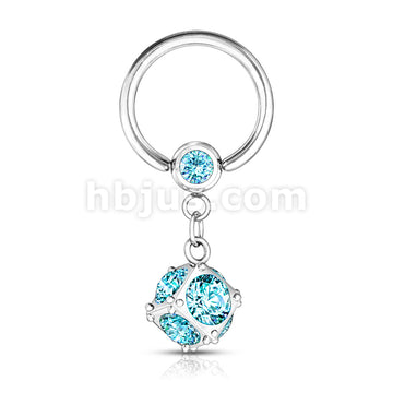 316L Surgical Steel Dice Multi Gem Paved Dangle 316L Surgical Steel... - Image 5
