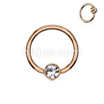 Crystal Set Round Flat Cylinder Captive Rings IP Over 316L Surgical Steel - Image 4