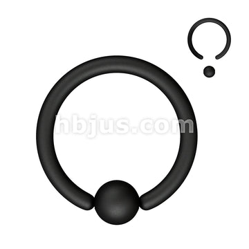 316L Surgical Steel Matte Black IP Captive Bead Ring - Image 2