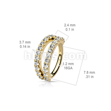 Brass Double Lined Micro Set CZ Bendable Hoops - Image 8