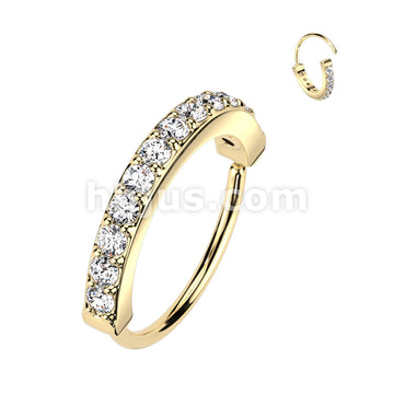 Brass Single Lined Half Circle with Embedded CZ Bendable Hoop - Image 2