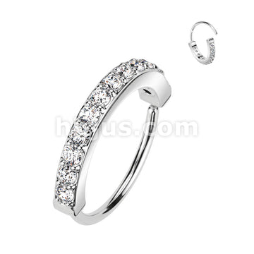 Brass Single Lined Half Circle with Embedded CZ Bendable Hoop - Image 3