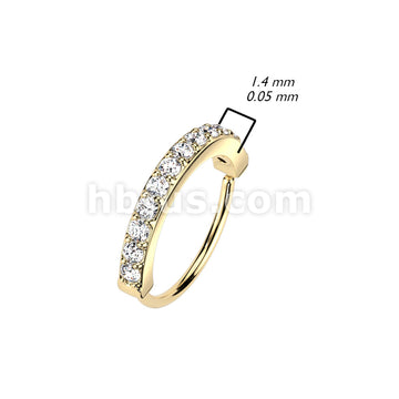 Brass Single Lined Half Circle with Embedded CZ Bendable Hoop - Image 7