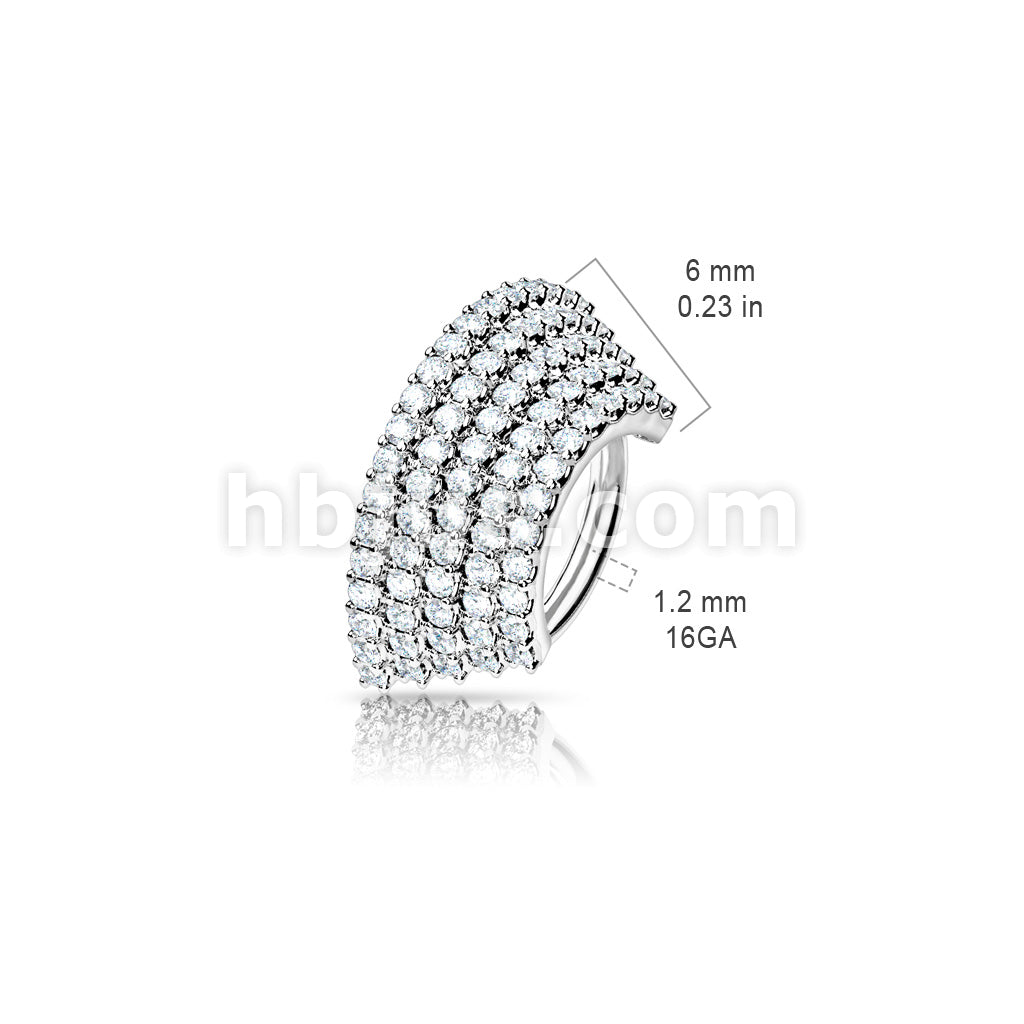 Brass 5 CZ Lined  Angled Plate Bendable Hoop for Septum, Daith, Ear... - Image 6