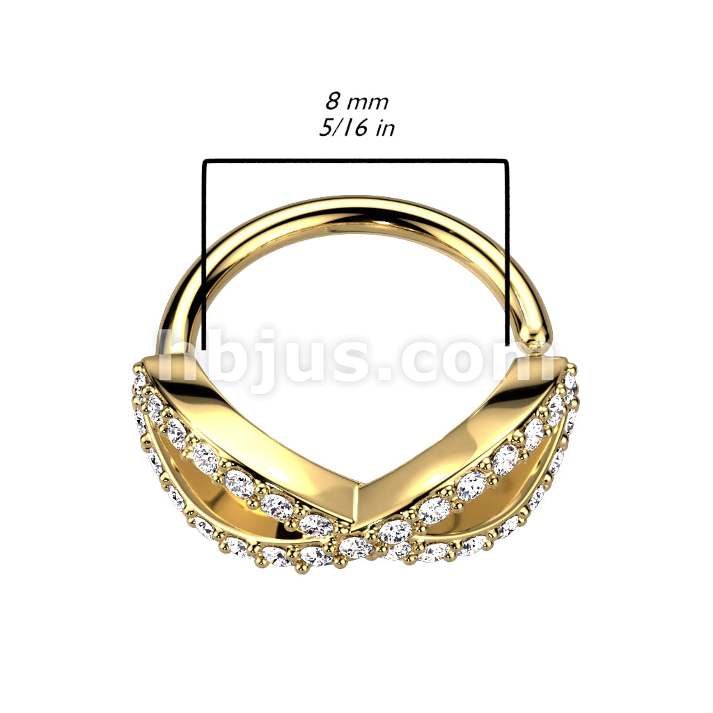 Brass CZ Pave Infinite Bendable Hoop for Septum, Daith, Ear Cartilage,... - Image 5
