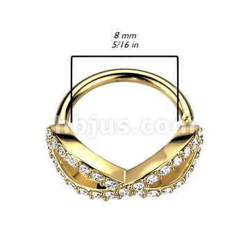 Brass CZ Pave Infinite Bendable Hoop for Septum, Daith, Ear Cartilage,... - Image 5