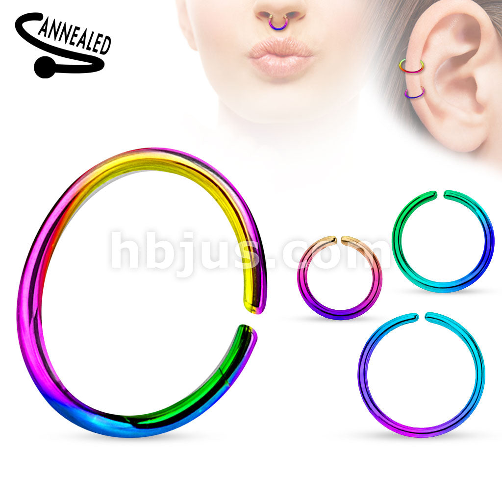 Titanium Anodized over 316L Surgical Steel Annealed and Rounded Ends... - Image 8