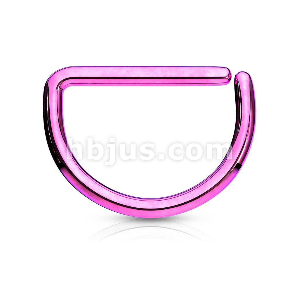 D Shape Titanium Anodized over Annealed 316L Surgical Steel Cut Rings - Image 2