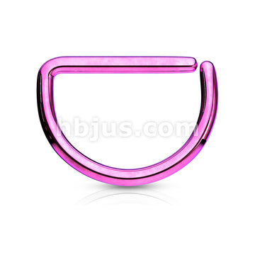 D Shape Titanium Anodized over Annealed 316L Surgical Steel Cut Rings - Image 2