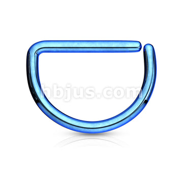 D Shape Titanium Anodized over Annealed 316L Surgical Steel Cut Rings - Image 3