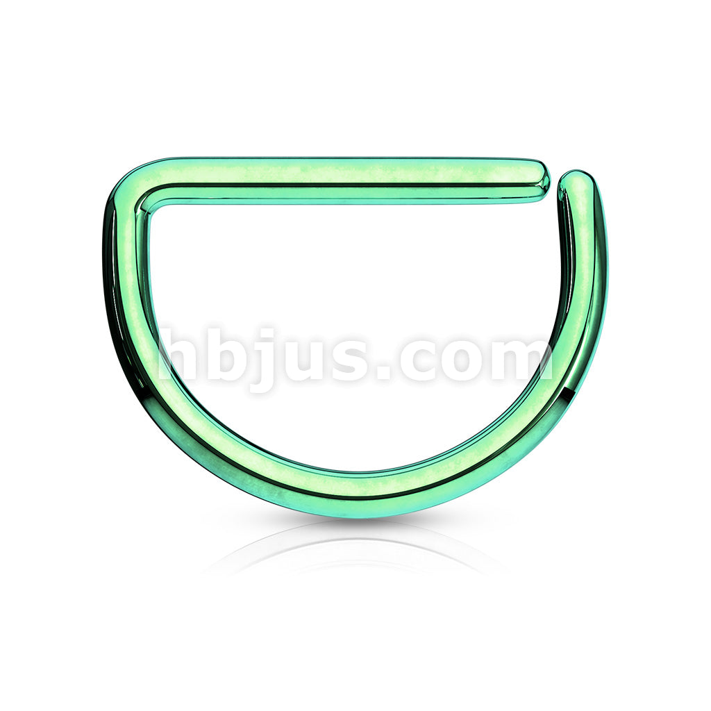 D Shape Titanium Anodized over Annealed 316L Surgical Steel Cut Rings - Image 4