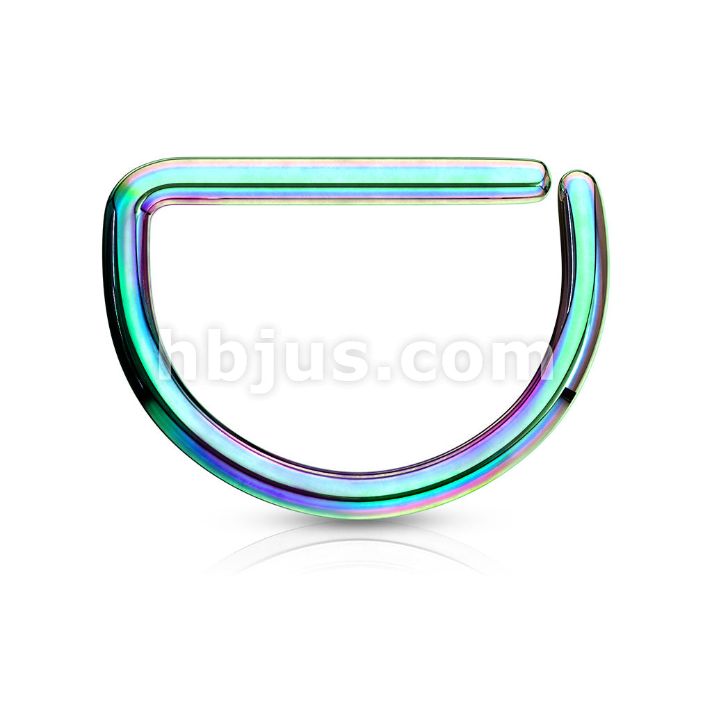 D Shape Titanium Anodized over Annealed 316L Surgical Steel Cut Rings - Image 8