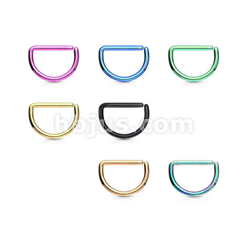 D Shape Titanium Anodized over Annealed 316L Surgical Steel Cut Rings - Image 9