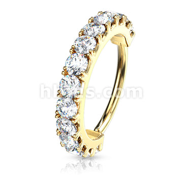 All Brass Side CZ Lined Bendable Hoops for Nose, Cartilage, Daith, and More - Image 3