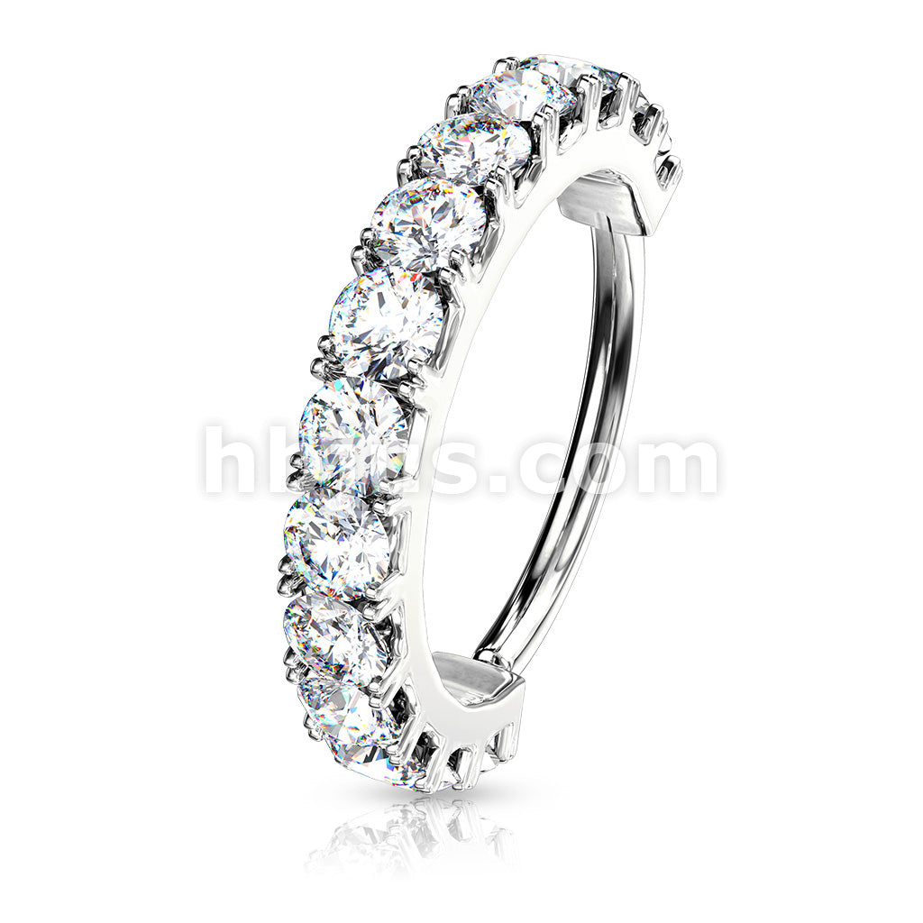 All Brass Side CZ Lined Bendable Hoops for Nose, Cartilage, Daith, and More - Image 5