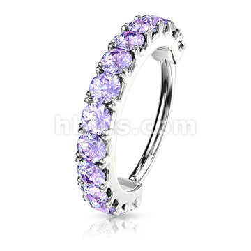 All Brass Side CZ Lined Bendable Hoops for Nose, Cartilage, Daith, and More - Image 9