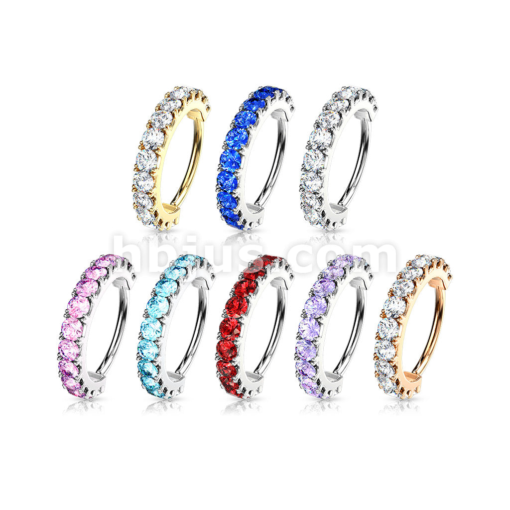 All Brass Side CZ Lined Bendable Hoops for Nose, Cartilage, Daith, and More - Image 12