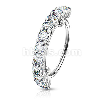316L Surgical Steel Half Circle Lined CZ 316L Surgical Steel Bendable... - Image 3