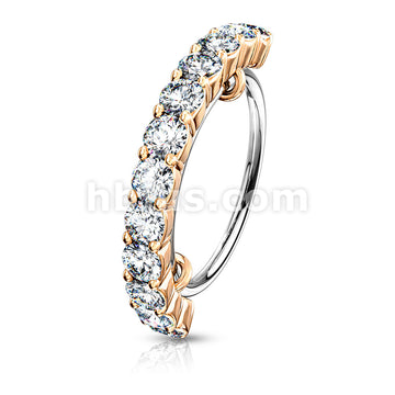 316L Surgical Steel Half Circle Lined CZ 316L Surgical Steel Bendable... - Image 5