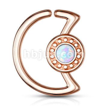 316L Surgical Steel Opal Glitter Center Crescent Moon Shape 316L... - Image 8